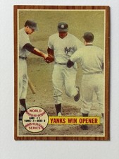 1962 Topps #232 World Series Game #1 - Yanks Win Opener WS Baseball picture