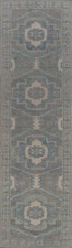 Vegetable Dye Traditional Oushak Turkish 14' Runner Rug Hand-Knotted 3x14 ft picture