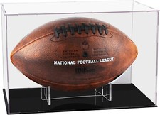 Clear Football Display Box Case with Steel Brackets Hanger Removable Inner Stand picture