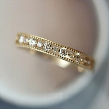 with 2 Ct Simulated Diamond – Perfect Gift Dainty 14K Yellow Gold Plated Ring picture