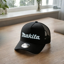 Makita Teal Logo Embroidered Trucker Hat Black Mesh Back Adjustable Workwear picture
