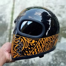 VINTAGE CUSTOM HELMET XF-GP BANDANA FOR CAFERACER CHOPPER BOBBER MOTORCYCLE picture