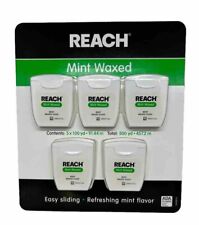 NEW 5 Pack Johnson & Johnson Reach Mint Waxed Dental Floss 500 TOTAL Yards ADA picture