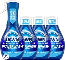 Dawn Platinum Plus Powerwash Spray Dish Soap 5X Grease Cleaning 4 x 16 Oz Pack picture