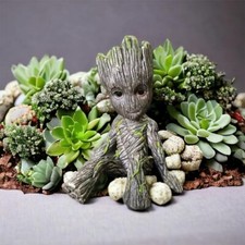 Miniature Fairy Garden Sitting Groot Figurine PVC Statue Groot in for Kids Home picture