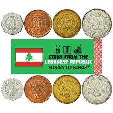 Lebanon | 4 Coin Set | 50 100 250 500 Lirah / Livres | 1995 - 2009 picture