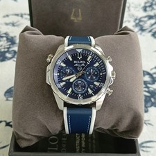 Bulova Marine Star Blue Dial Silicone Strap Men's Quartz Watch 43mm(96B287) picture