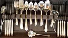 Vintage Beautiful  1937 s  Silver Plate By Gorham Silverware Set  74  Pieces picture
