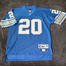 Reebok NFL Throwbacks Classic Barry Sanders Detroit Lions 1996 Jersey Blue Men M picture
