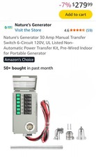 Nature’s Generator 30 Amp Manual Transfer Switch 6-Circuit 120V – Pre-Wired  picture