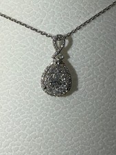 Jared natural diamond tear necklace 14k 1/2ct adjustable chain. Center stone 1/6 picture