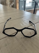 Vintage Thomas Pro Mod Hex Eyeglass Frames Black Geometric 1970s Retro picture