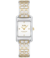 Coach Allie 14503381 Silver White Logo Dial Two Tone Bangle Women's Watch picture