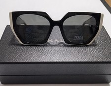Prada PR 15WSF 09Q5S0 Black White Grey 55 mm Women Sunglasses AUTHENTIC picture