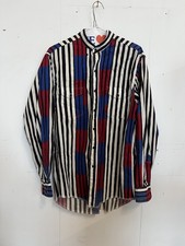 Vintage Wrangler Cowboy Cut Shirt 15 1/2 34 Striped Red Blue Black 90s Style picture