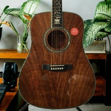 Full Koa Hollow Acoustic Electric Guitar Abalone Inlay Bone Nut&Saddle Solid Top picture