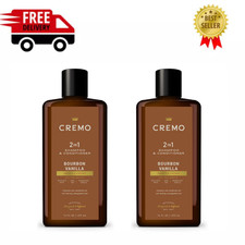 2PK Cremo 2 in 1 Mens Shampoo Conditioner Bourbon Vanilla 16 oz Clean Moisturize picture