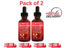 2Oz Cayenne Pepper Hawthorn Beet Root Turmeric Drops W/ Vitamin K2 + D3 – 2 Pack picture