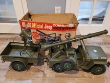 Vintage 1965 GI Joe Hasbro Jeep 7000 Combat Searchlight Artillery Box Trailer picture