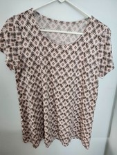 Purejill By J.Jill Pink and Brown Top Size Small picture