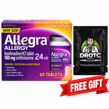 Allegra Allergy 24HR 180mg 60 Tablets + Free Eye Wipe EXP 06/27 picture