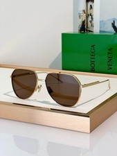 Bottega Veneta BV1465S Aviator Sunglasses 60-16-140 Unisex New picture