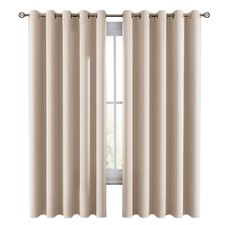 Pair of Blackout Curtains Eyelet Ring Top Ready Made Thick Thermal Curtain Set picture