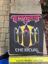 Vintage NOS Denim Jacket Back Patch TESTAMENT 1993 Brockum Silk Screen Metal picture