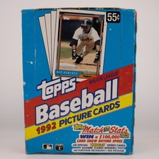 1992 TOPPS Baseball Retail Box - 36 Unopened Packs Gold Parallel Inserts picture