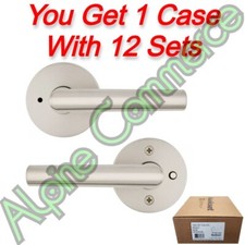 *12-Sets* Kwikset Privacy Milan Bedroom & Bathroom Handle Satin Nickle 97300-904 picture