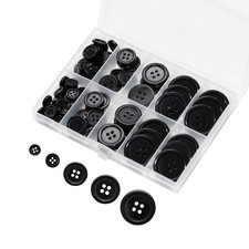 Black Round Sewing Buttons 100 Pcs Set for Clothes, Size Sewing Buttons, Round picture