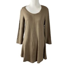 Flax Brown LagenLook Neutral Swing Tunic Top Size Small NEW picture