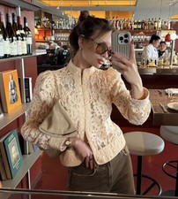 ZARA NEW SS26 WOMAN ZW COLLECTION LACE BLAZER Ecru 1758/050_XS-L picture