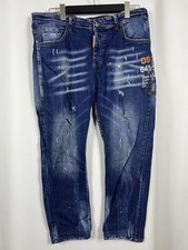 DSQUARED2 Dean&Dan Blue Denim Distressed Regular Slim Fit Jeans Size 54 picture