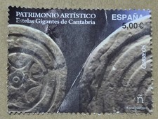 EUROPEAN UNION (SPAIN) 🇪🇺/🇪🇸 GIANT STELAE OF CANTABRIA STAMP / 5,00€ / 2017 picture