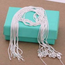10PCS Wholesale 925 Silver Plated 1MM Snake Chain Necklace XXDC08 picture