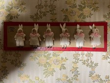 antique pattern card with 6 dolls - rare Bunnys picture