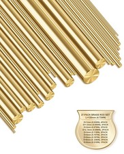 27 PCS Solid Brass Rods Assortment – 9 Sizes (1mm–8mm Diameter), 120mm Length picture