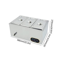 MOOTACO Commercial Food Warmer Stainless Steel Bain Marie Buffet Warmer 1500W, - picture