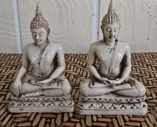 White Resin Thai Sitting Buddha Statue 4.5