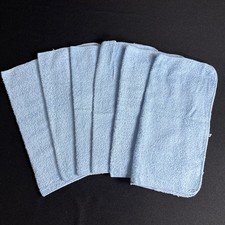 vintage st.marys washcloth towel blue cotton square usa mcm retro set of 6 NOS picture