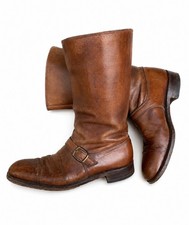 Vintage Brooks Brothers England Tall Monk Strap Western Biker Boots 8.5 C picture