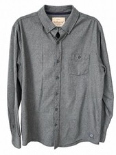 Weatherproof Vintage Men’s Large Gray Herringbone Button Down Shirt Long Sleeve picture