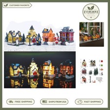 Festive Christmas Village Set with LED Lights - Kid-Friendly Decor for Holidays picture