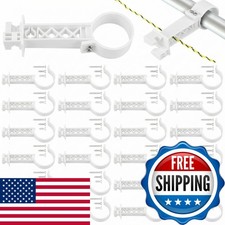 Pangda 24 Pcs Fence Insulators for Round Tubing - White picture