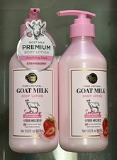 (2-Pk) SHOWER MATE Pure Natural DUTCH GOAT MILK Soothing STRAWBERRY BODY LOTION picture