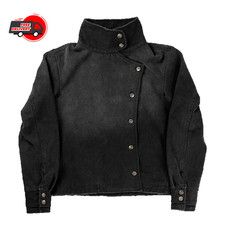 Y2K Fencing Jacket Vintage Wash Gradient Irregular Button Unisex Jacket picture