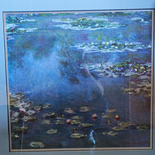 Claude Monet Large Impressionist Water Lilies Pond Painting Framed Signed picture