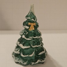 Vintage Fenton Glass Christmas Tree With Gold Bow picture