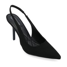 Women's Journee Collection Elenney Pointed Toe Slingback Pumps Black Micro SZ 9 picture